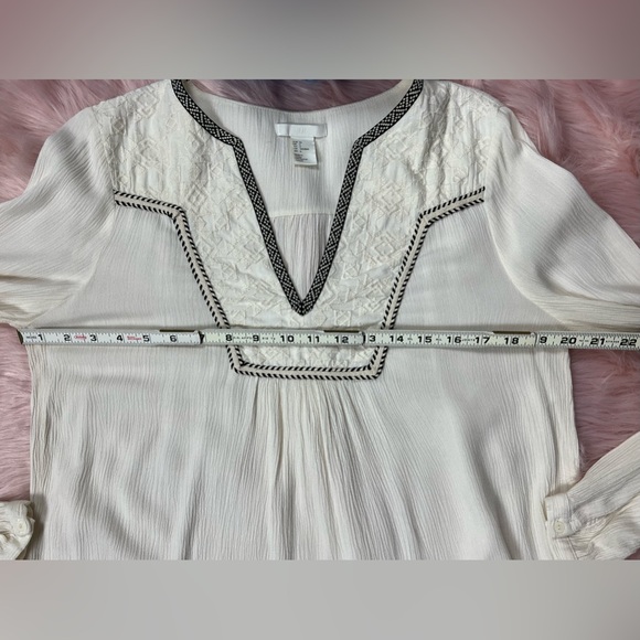 Ivory Blouse w/Embroidery Sz 6, By H&M - Picture 7 of 10